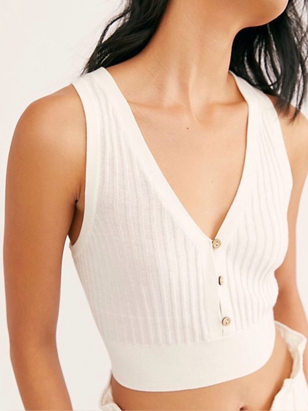 Free People Intimately Saturday Morning Crop Ribbed Tank-Top